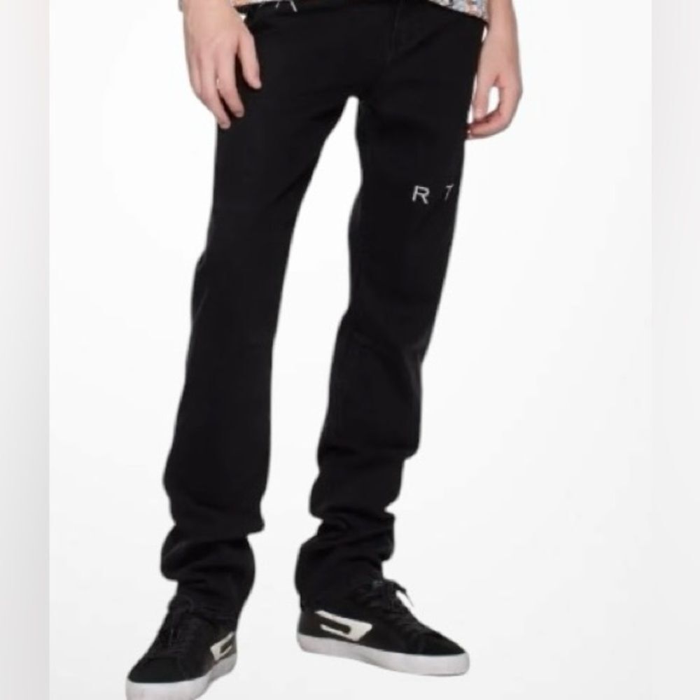 MEN’s RARE RTA Brand Graffiti slim black logo Jeans NWT size 28W x 32L $395 - Picture 2 of 11